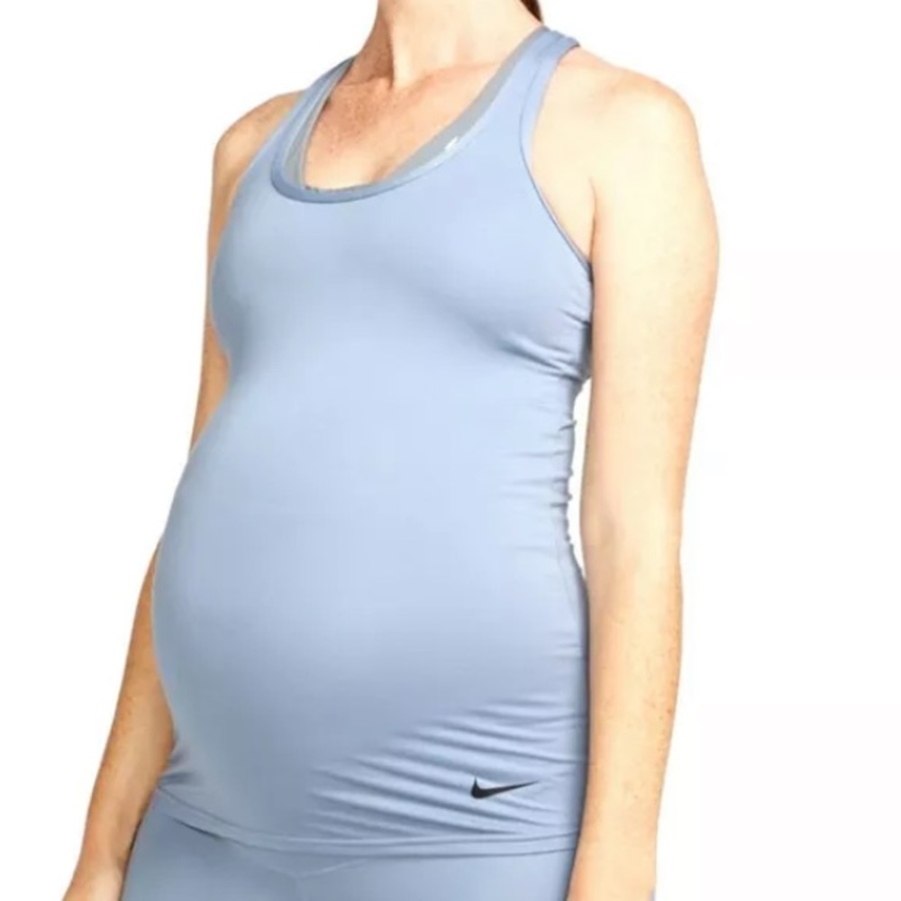 Nike Smokey Blue Dri-Fit Racerback Maternity Tank Top XXL
